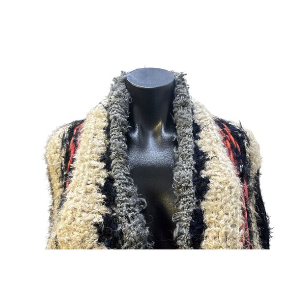 Free People Bohemian Open Front Knit Cardigan w/Patchwork Design Size S - Picture 3 of 11